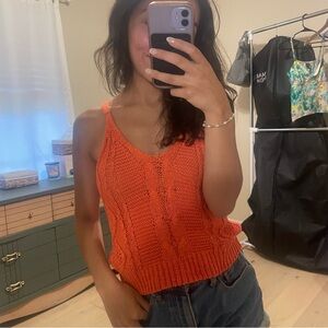 She + Sky Coral Knitted Tank